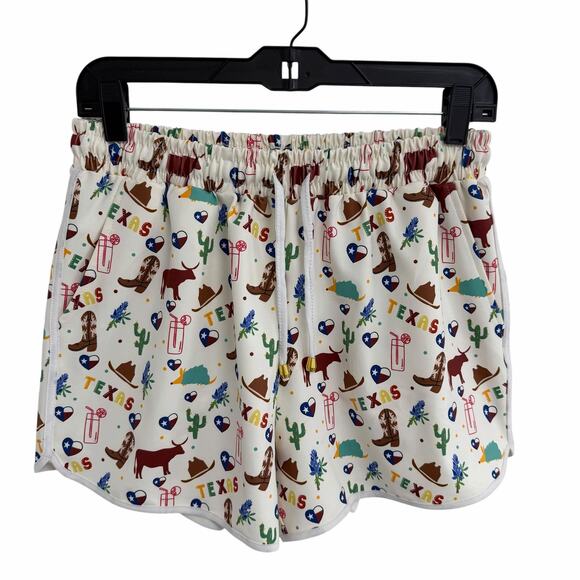Jess Lea Pants - Jess Lea All Things Texas Drawstring Casual Shorts White Multi Womens Large